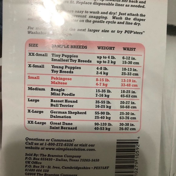 Pupsters washable diaper reusable small dogs new in package - Picture 3 of 8